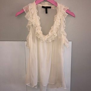 Sheer ruffle blouse small